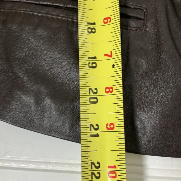 Arden B brown leather moto jacket coat medium - Picture 10 of 13